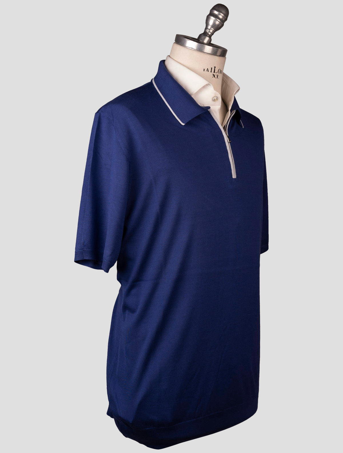 Fioroni Fioroni Blue Silk Polo Blue 001