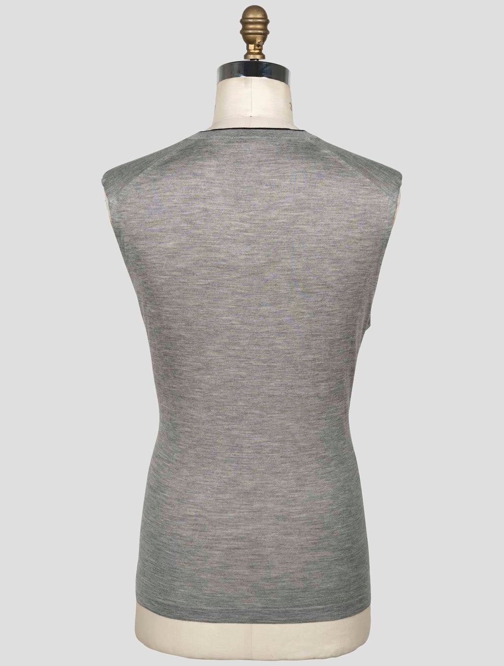 Fioroni Gray Silk Cashmere Sweater V-Neck