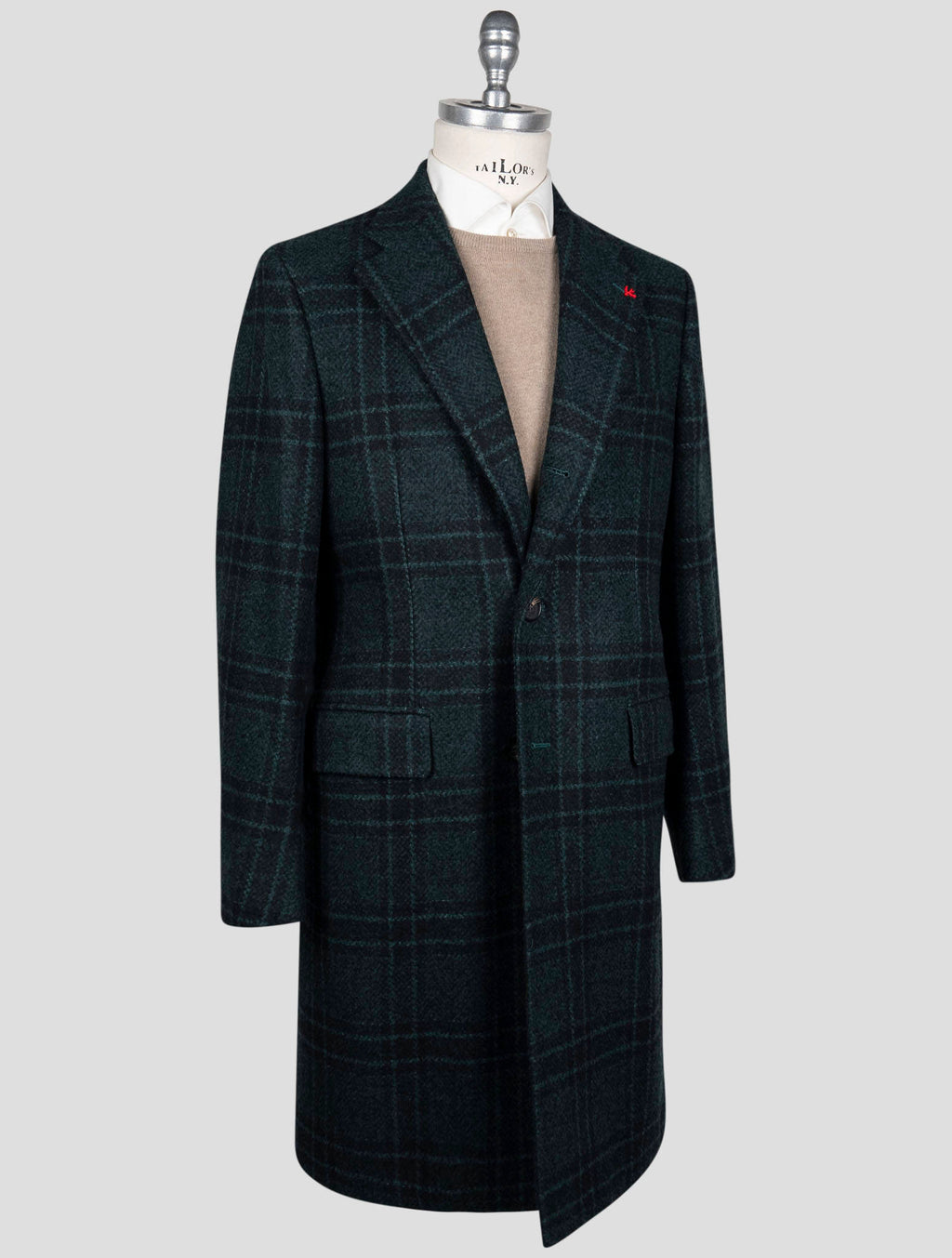 Isaia Isaia Green Wool Pa Overcoat Green 001