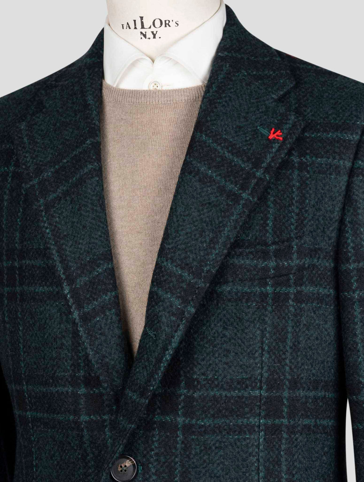 Isaia Green Wool Pa Overcoat