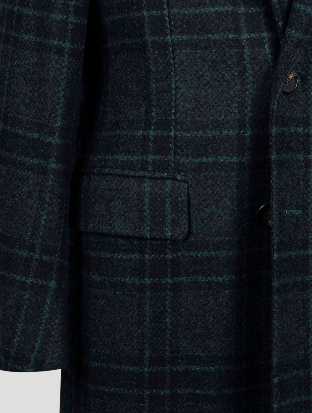 Isaia Green Wool Pa Overcoat