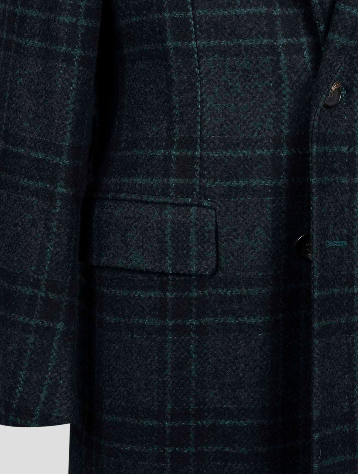 Isaia Green Wool Pa Overcoat