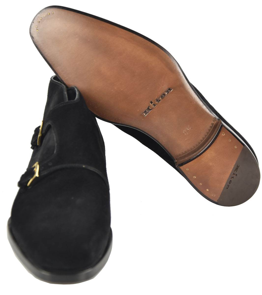 KITON Black Leather Suede Boots