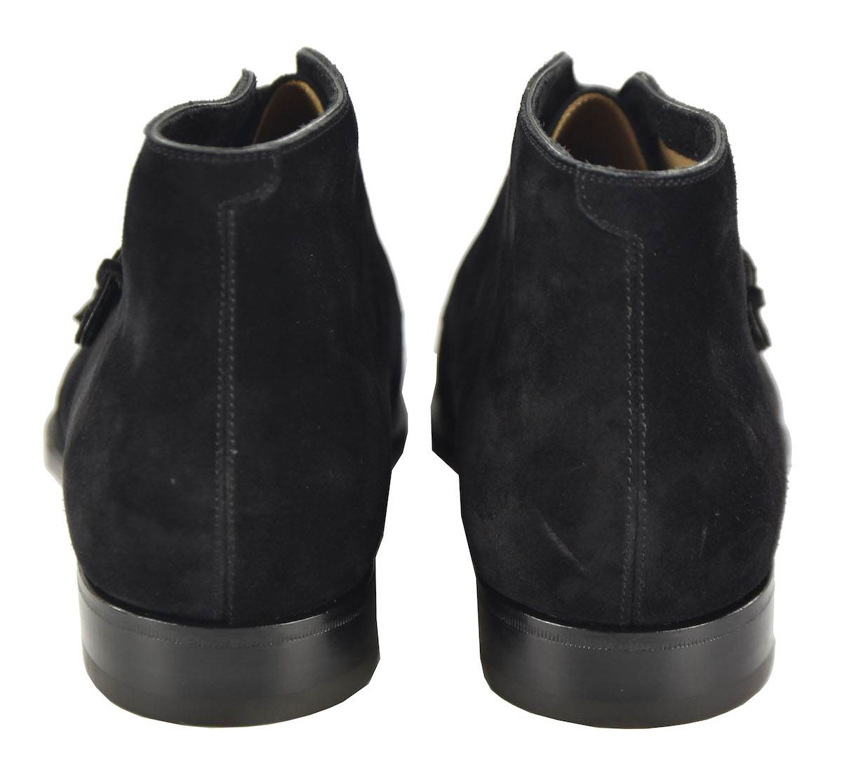 KITON Black Leather Suede Boots