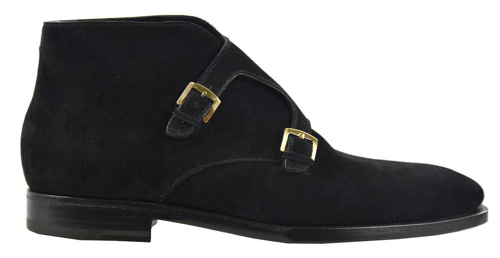 KITON Black Leather Suede Boots