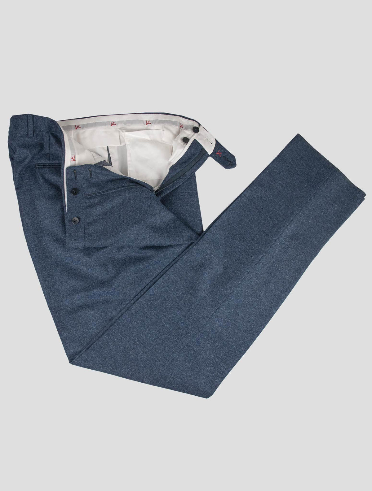 Isaia Isaia Blue Wool Dress Pants Blue 001