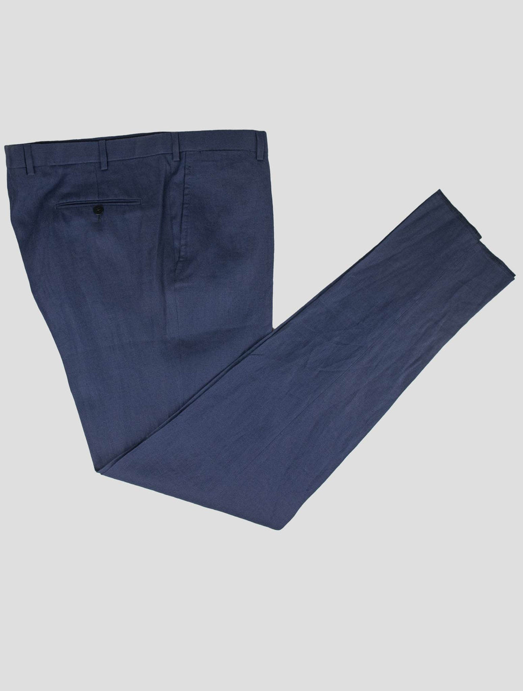 Isaia Isaia Blue Linen Dress Pants Blue 000