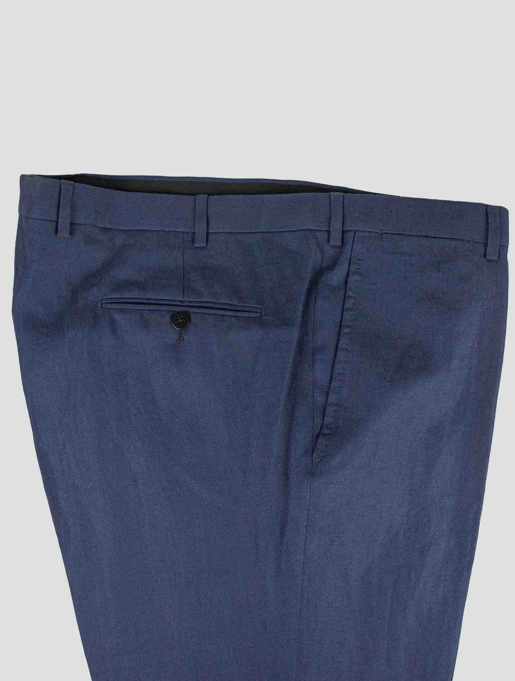 Isaia Blue Linen Dress Pants