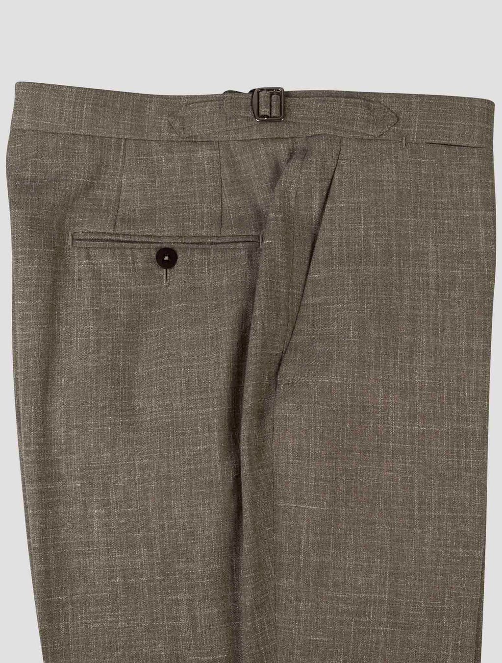 Isaia Gray Wool Silk Linen Pant