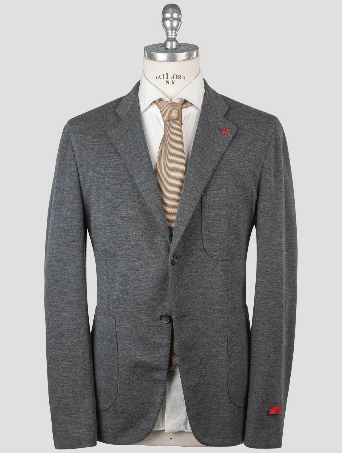 Isaia Gray Wool Pa Blazer