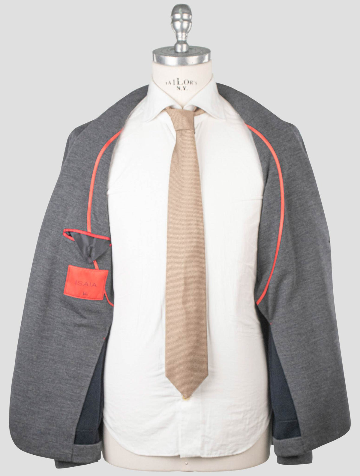Isaia Gray Wool Pa Blazer