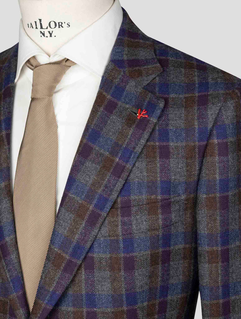 Isaia Multicolor Wool Cashmere Blazer