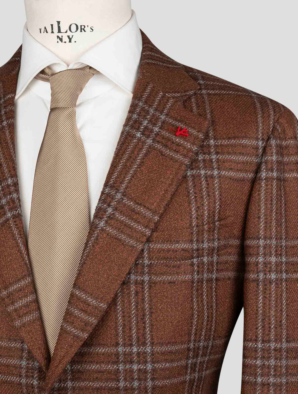 Isaia Brown Wool Silk Blazer