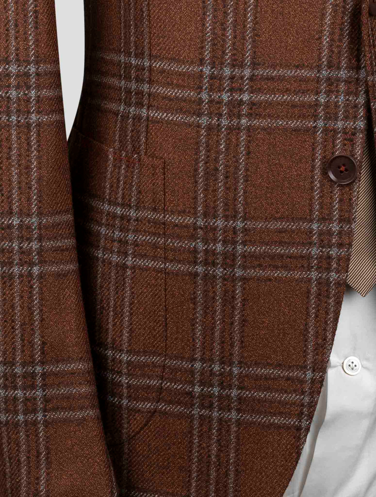 Isaia Brown Wool Silk Blazer