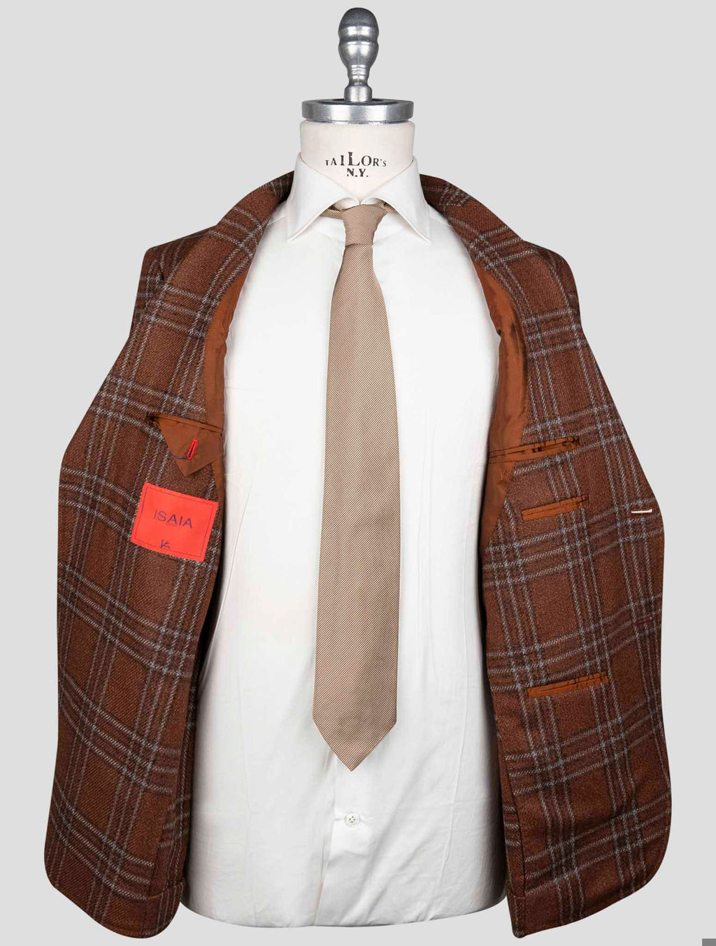Isaia Brown Wool Silk Blazer