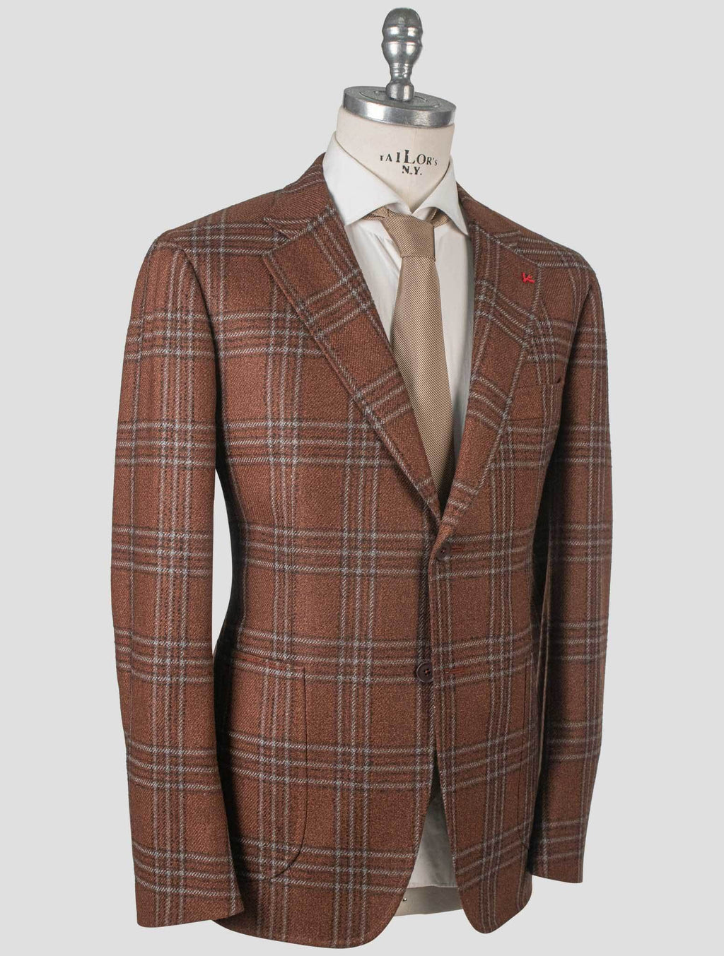 Isaia Isaia Brown Wool Silk Blazer Brown 001