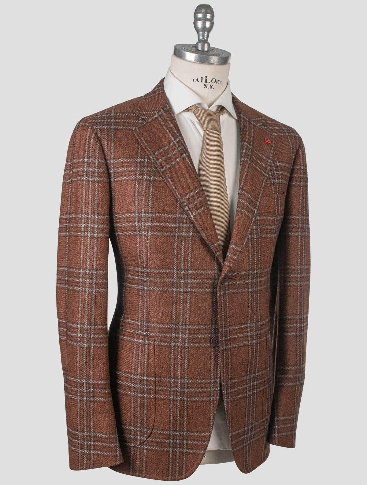Isaia Isaia Brown Wool Silk Blazer Brown 001