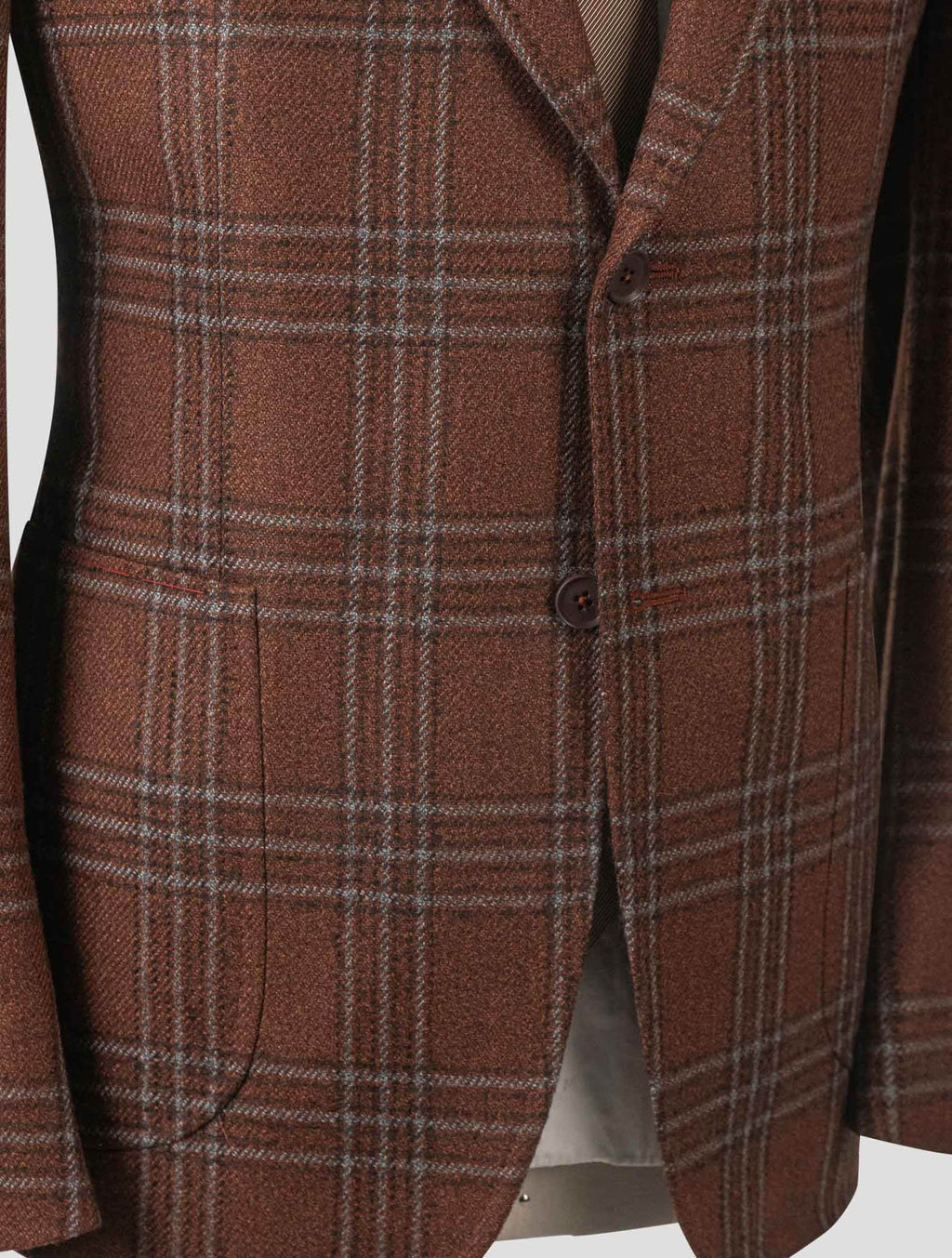 Isaia Brown Wool Silk Blazer