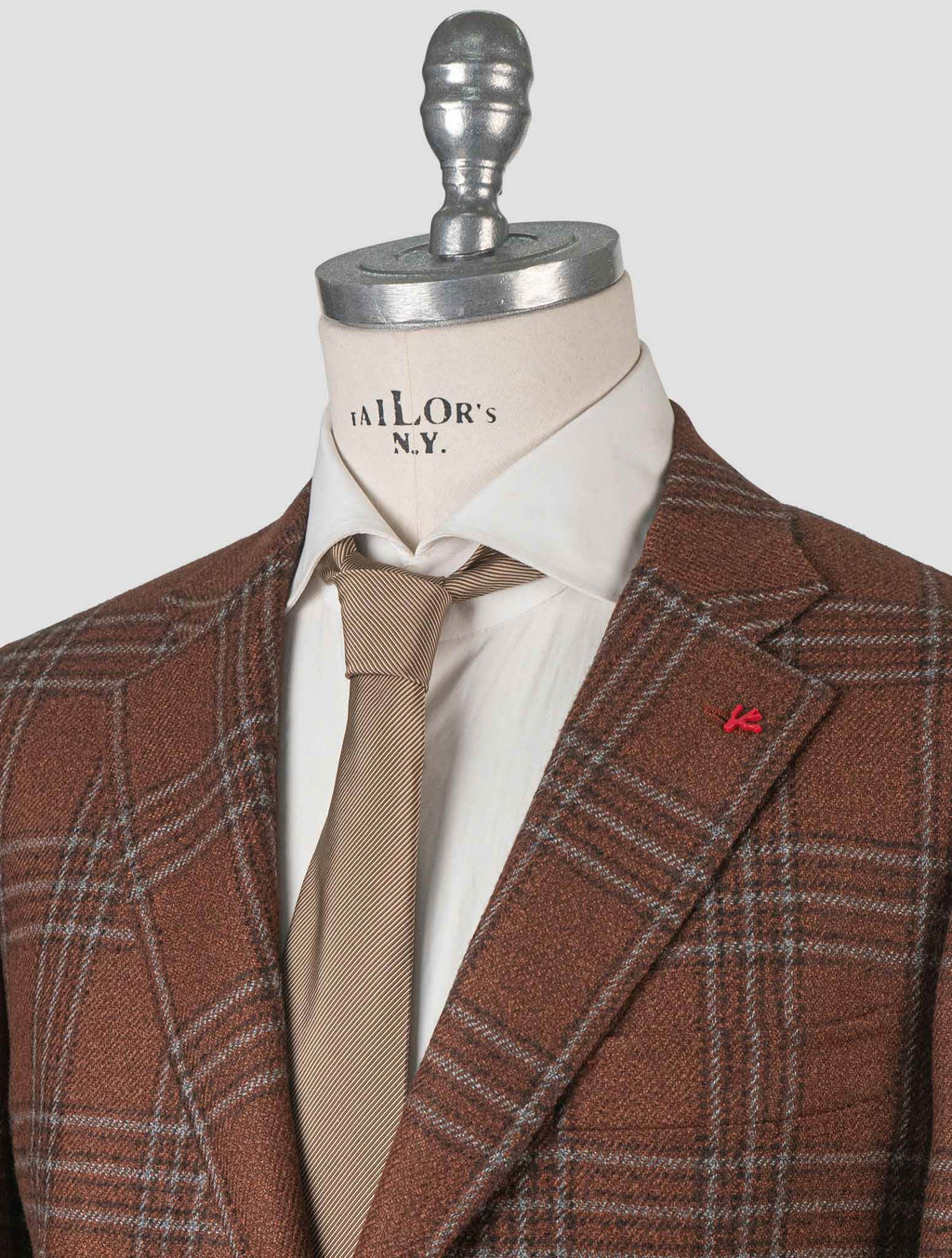 Isaia Brown Wool Silk Blazer