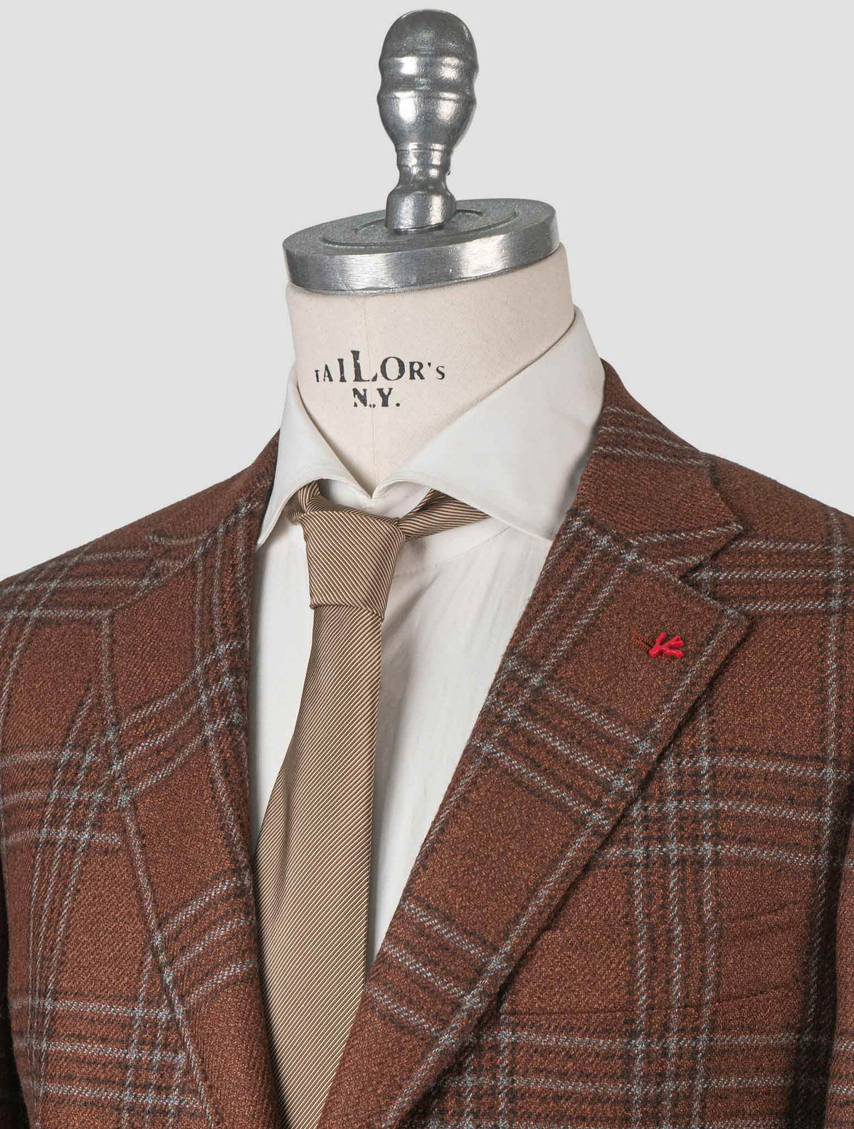 Isaia Brown Wool Silk Blazer