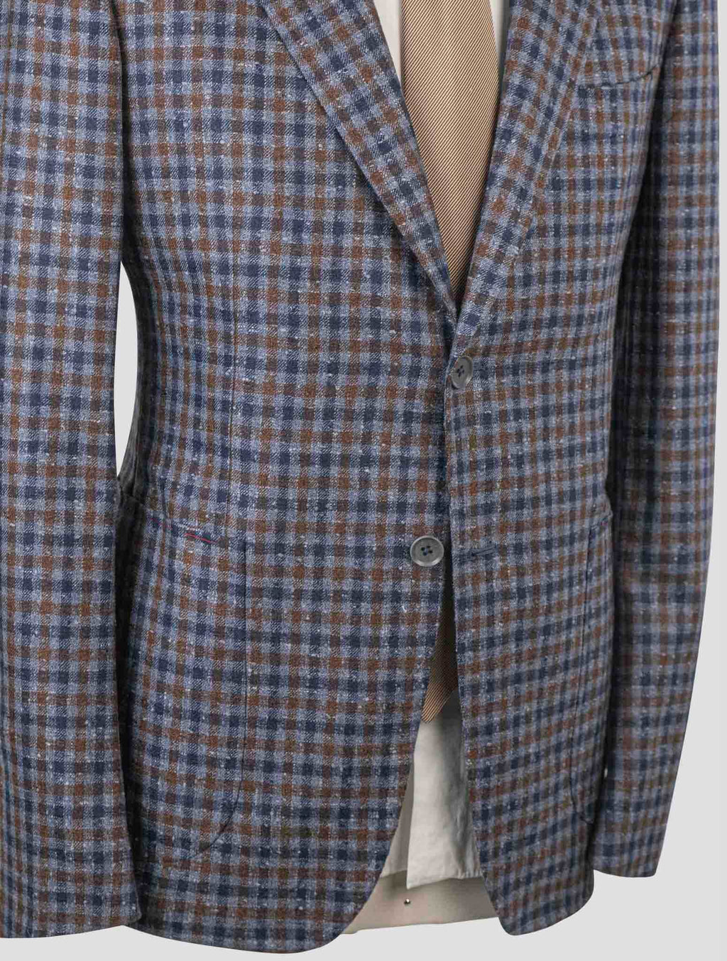 Isaia Multicolor Wool Silk Pa Linen Blazer