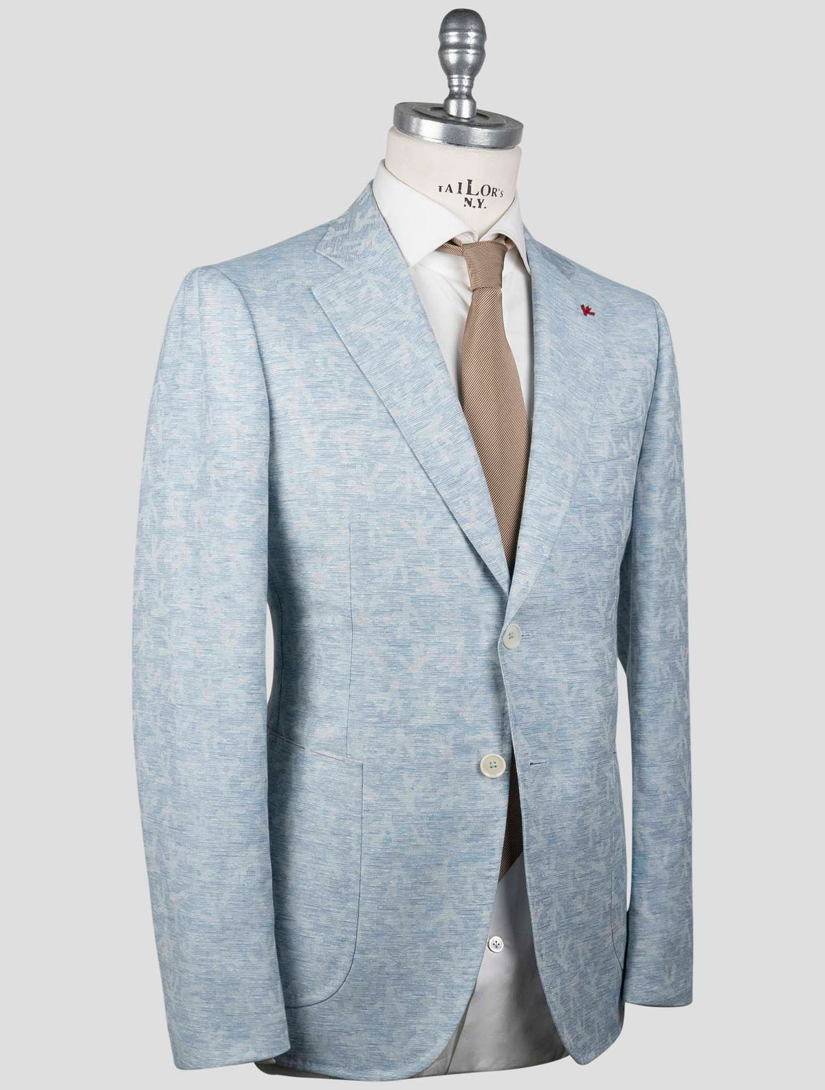 Isaia Isaia Light Blue Wool Linen Blazer Light blue 001
