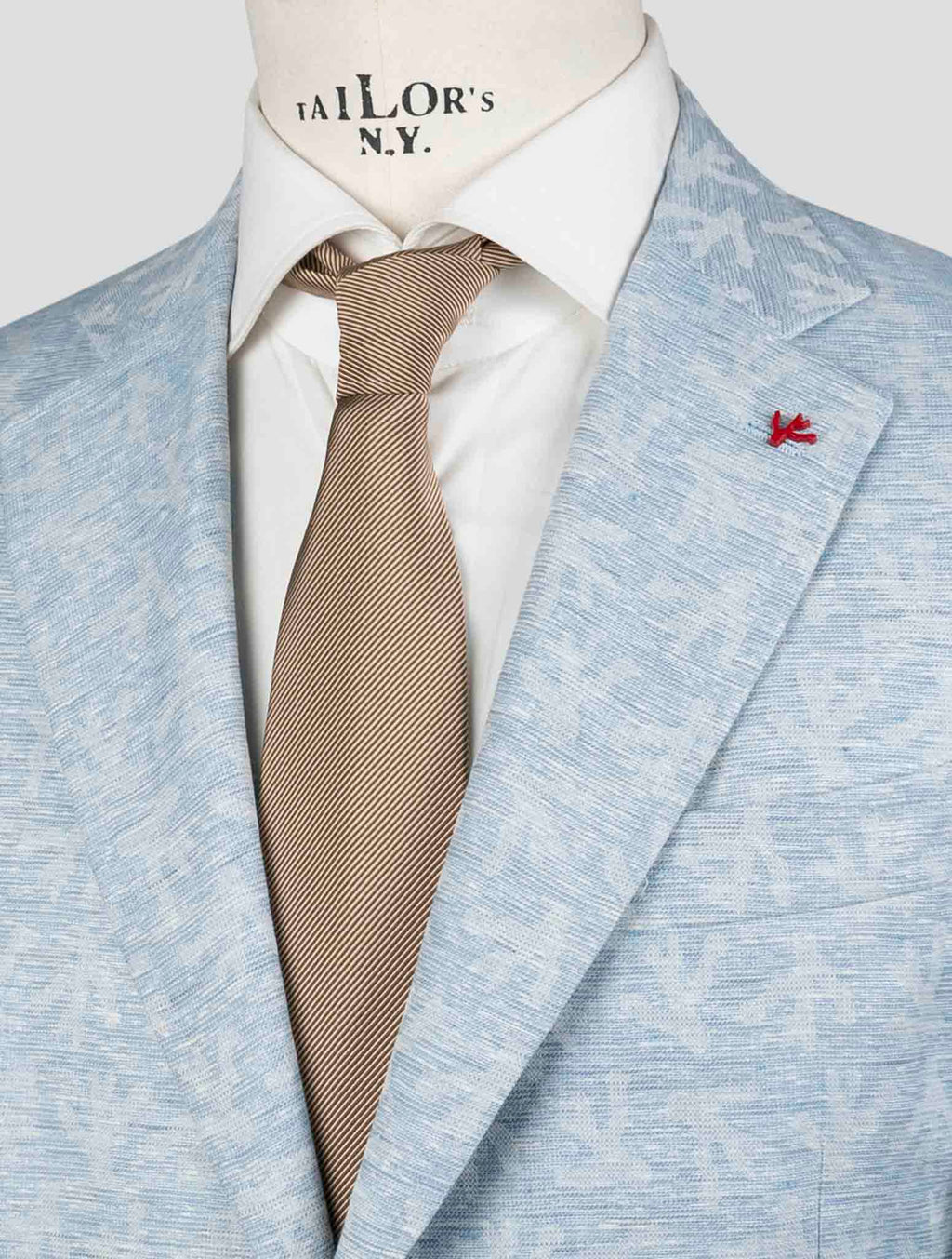 Isaia Light Blue Wool Linen Blazer