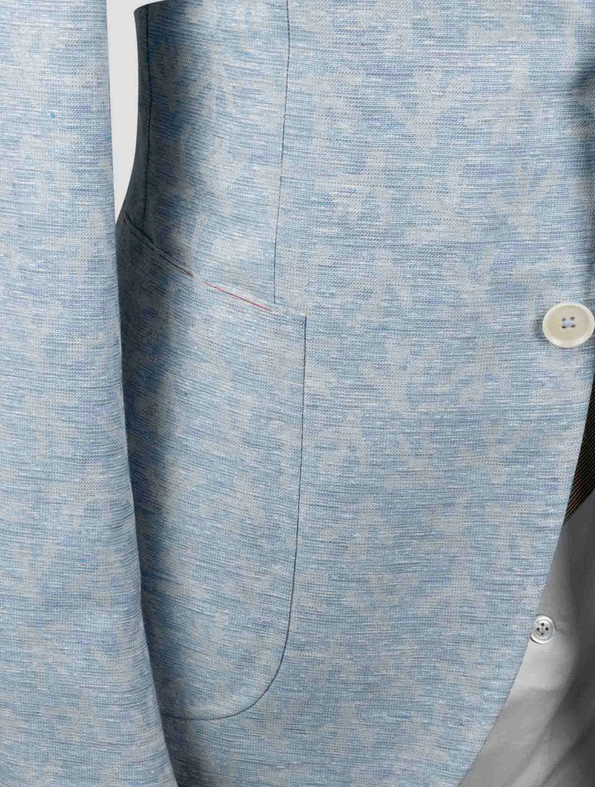 Isaia Light Blue Wool Linen Blazer