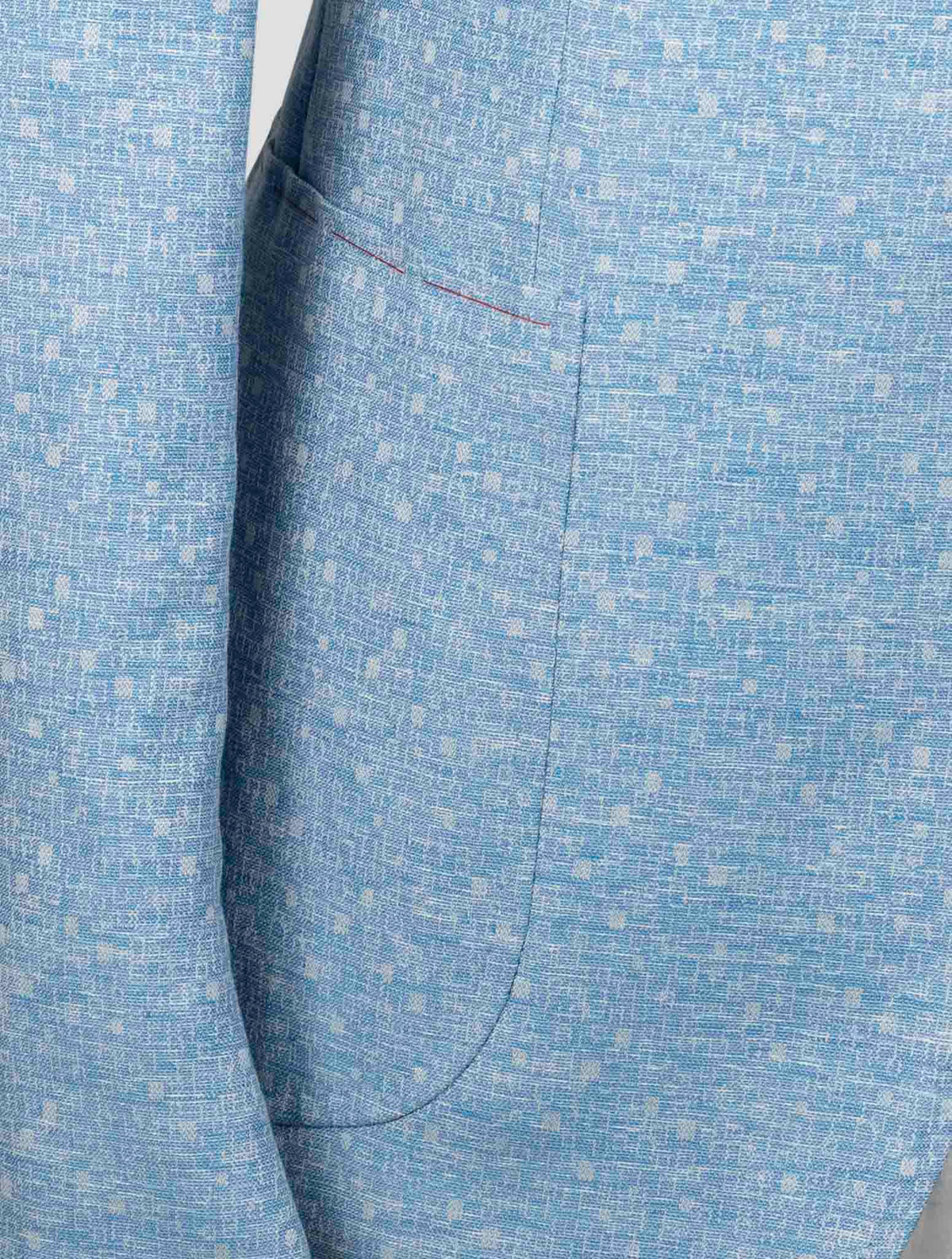 Isaia Light Blue Wool Linen Blazer