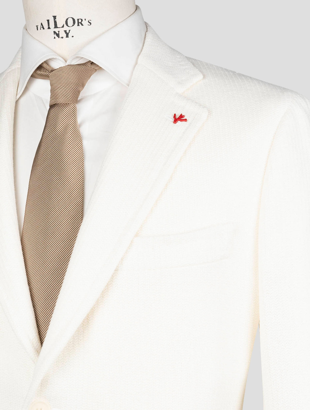 Isaia White Wool Cotton Blazer