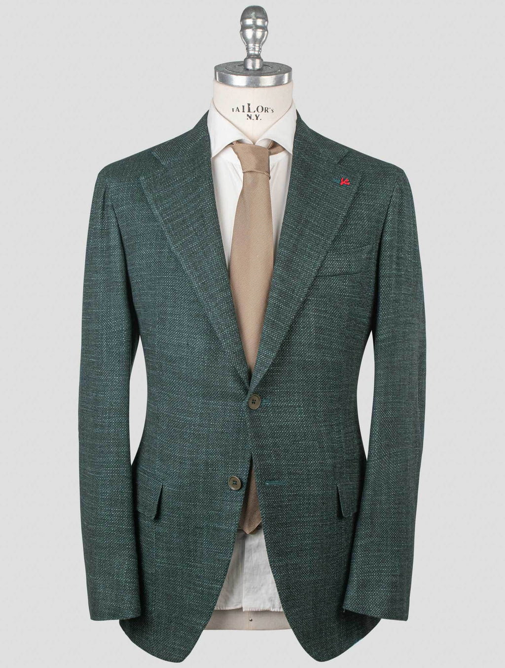 Isaia Isaia Green Silk Wool Cashmere Cotton Blazer Green 000