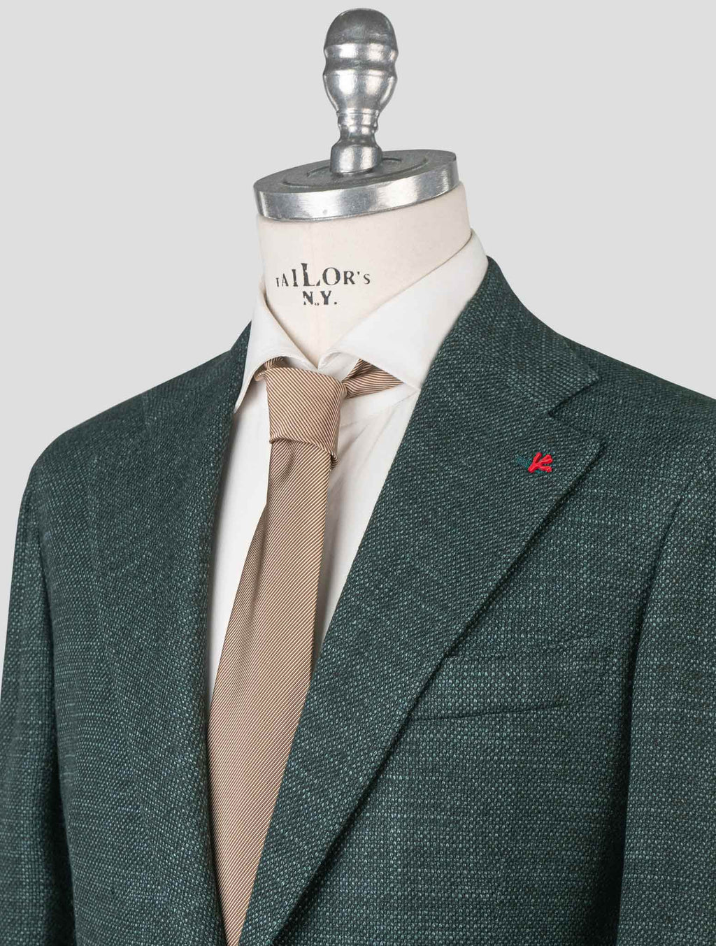 Isaia Green Silk Wool Cashmere Cotton Blazer