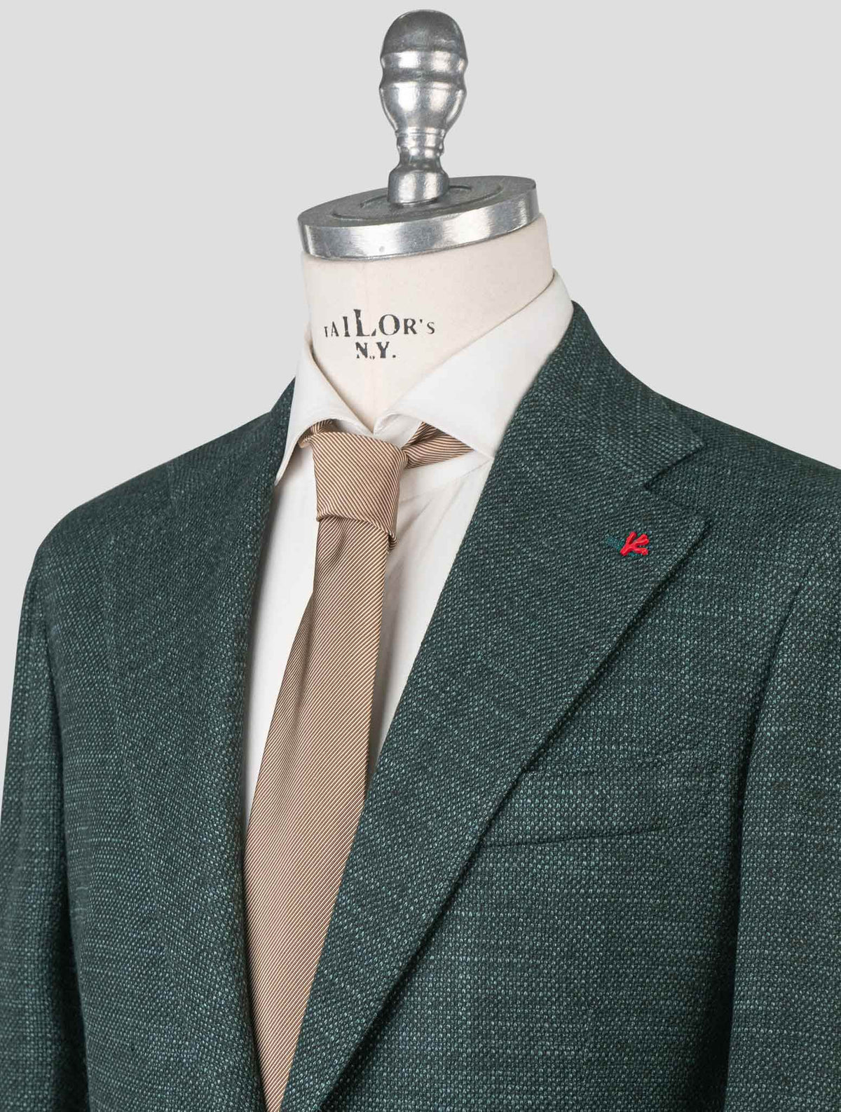 Isaia Green Silk Wool Cashmere Cotton Blazer