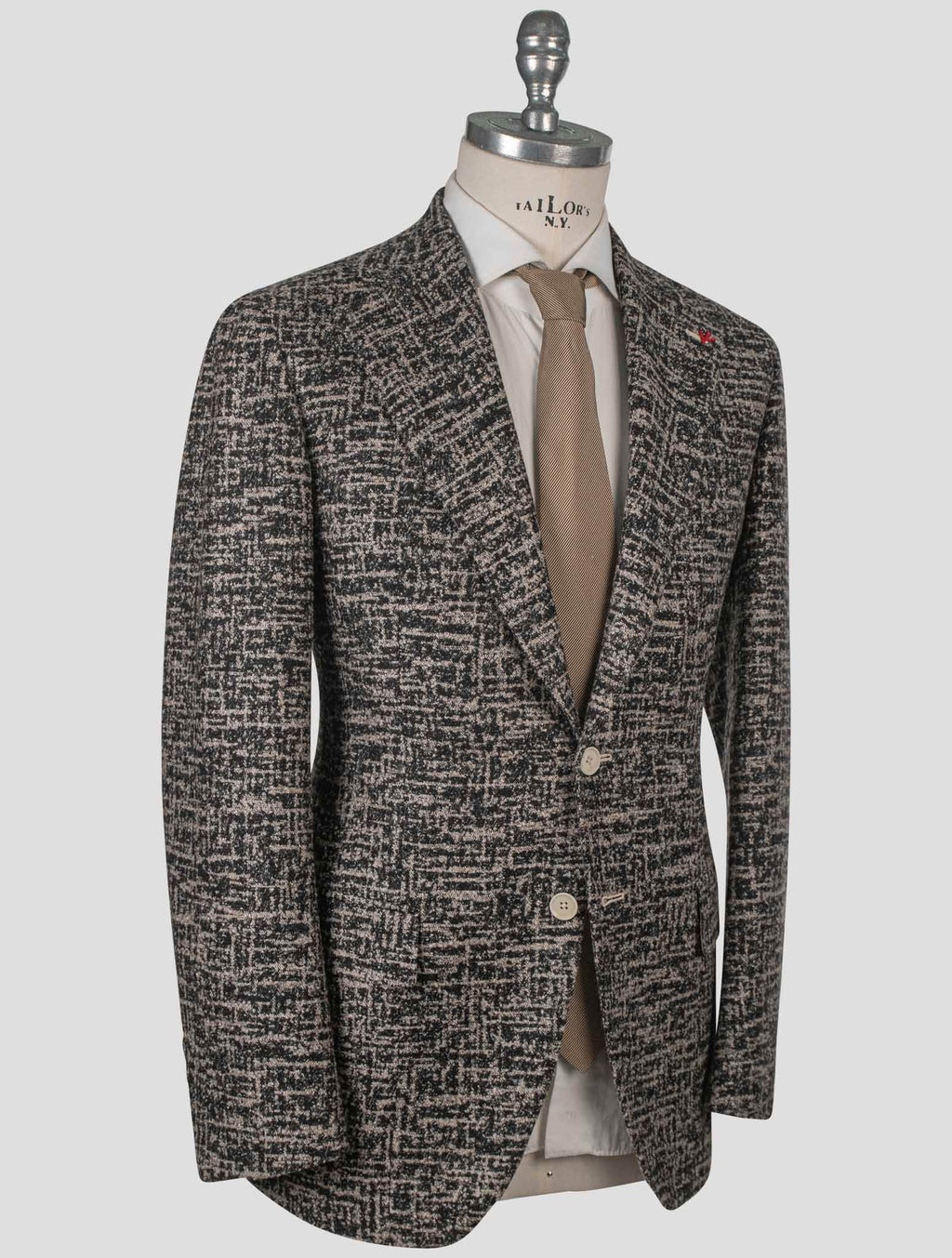 Isaia Isaia Gray Wool Silk Camel Blazer Gray 001