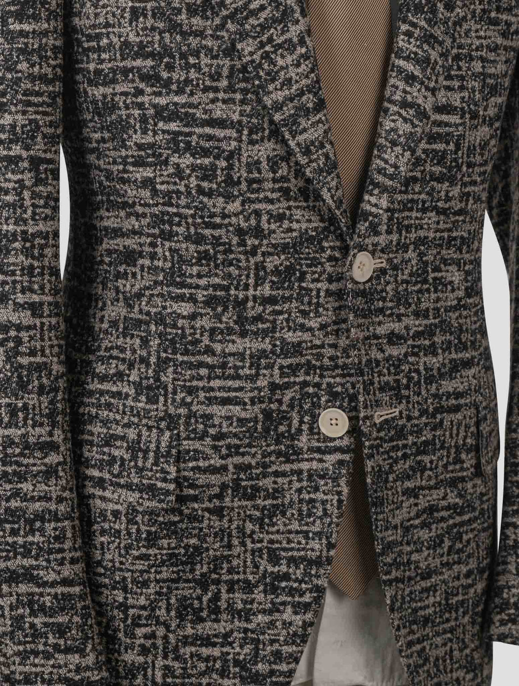 Isaia Gray Wool Silk Camel Blazer
