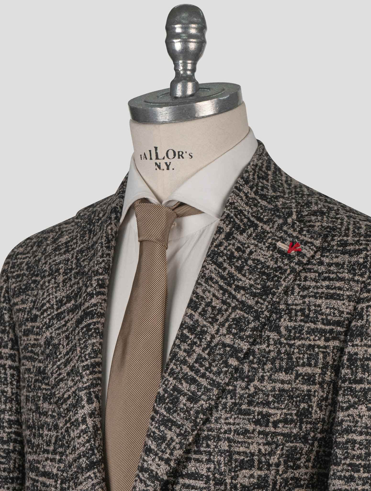 Isaia Gray Wool Silk Camel Blazer