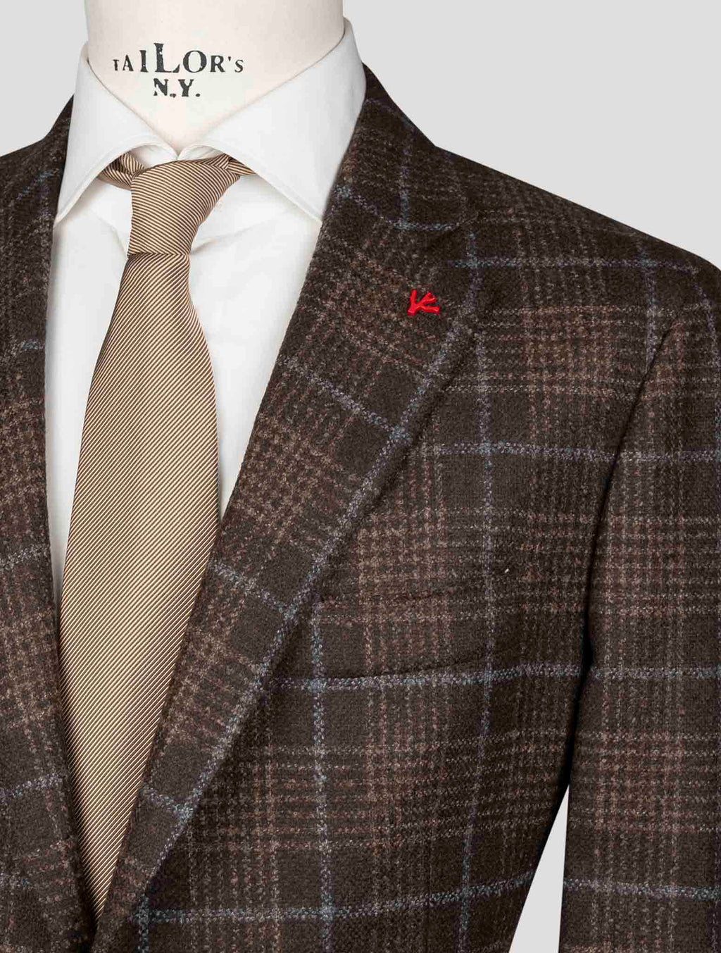 Isaia Brown Wool Pa Blazer