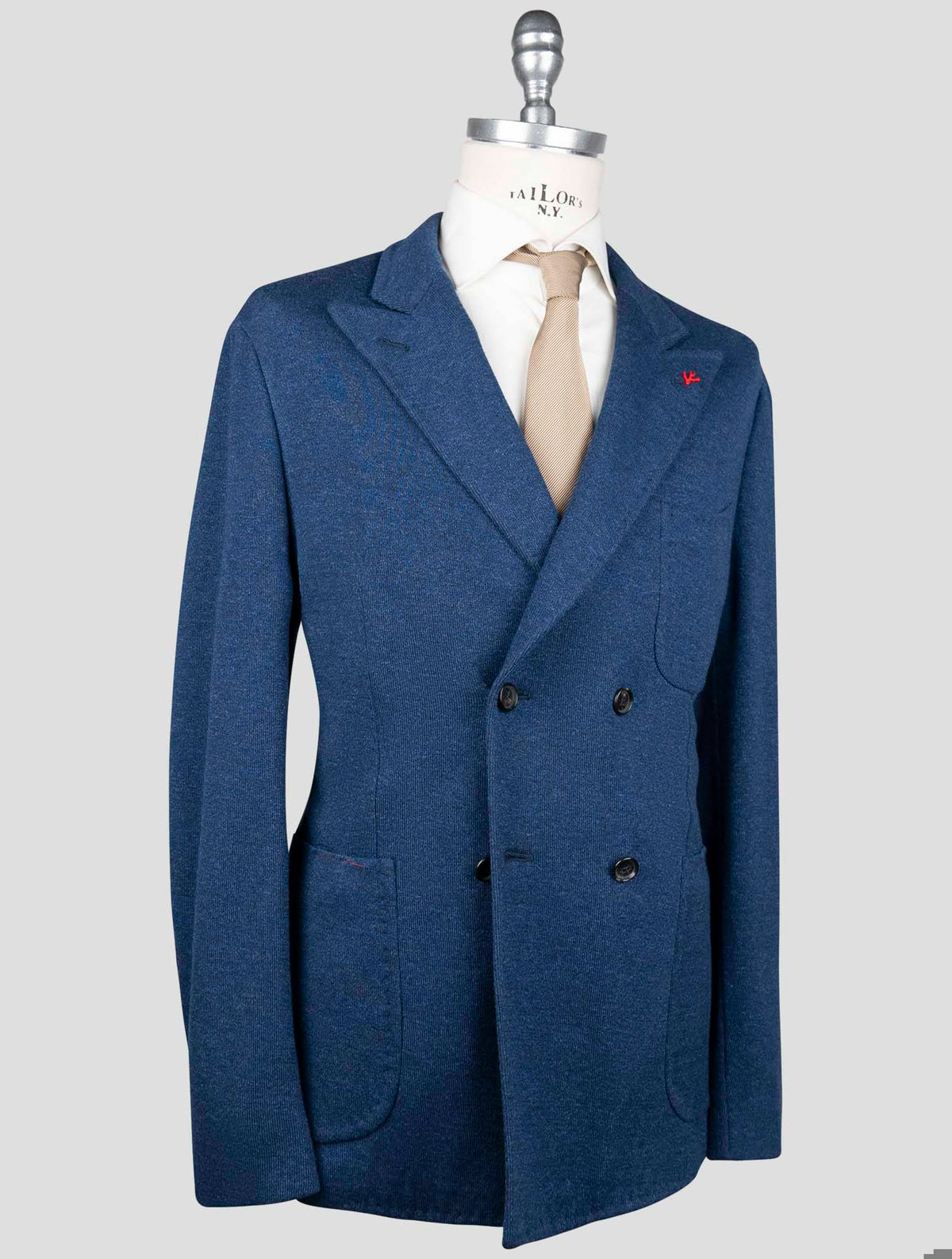 Isaia Isaia Blue Cotton Wool Pa Blazer Blue 001