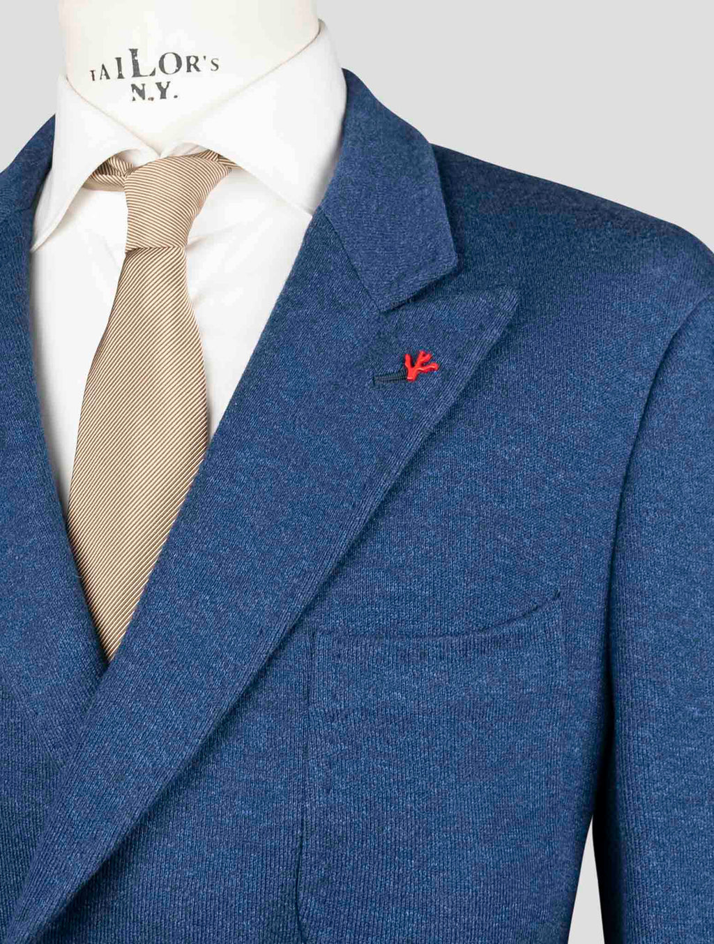 Isaia Blue Cotton Wool Pa Blazer
