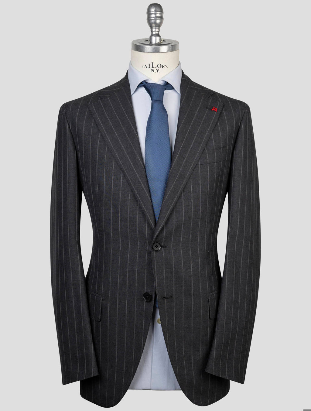 Isaia Dark Gray Wool Silk Mohair Linen Suit