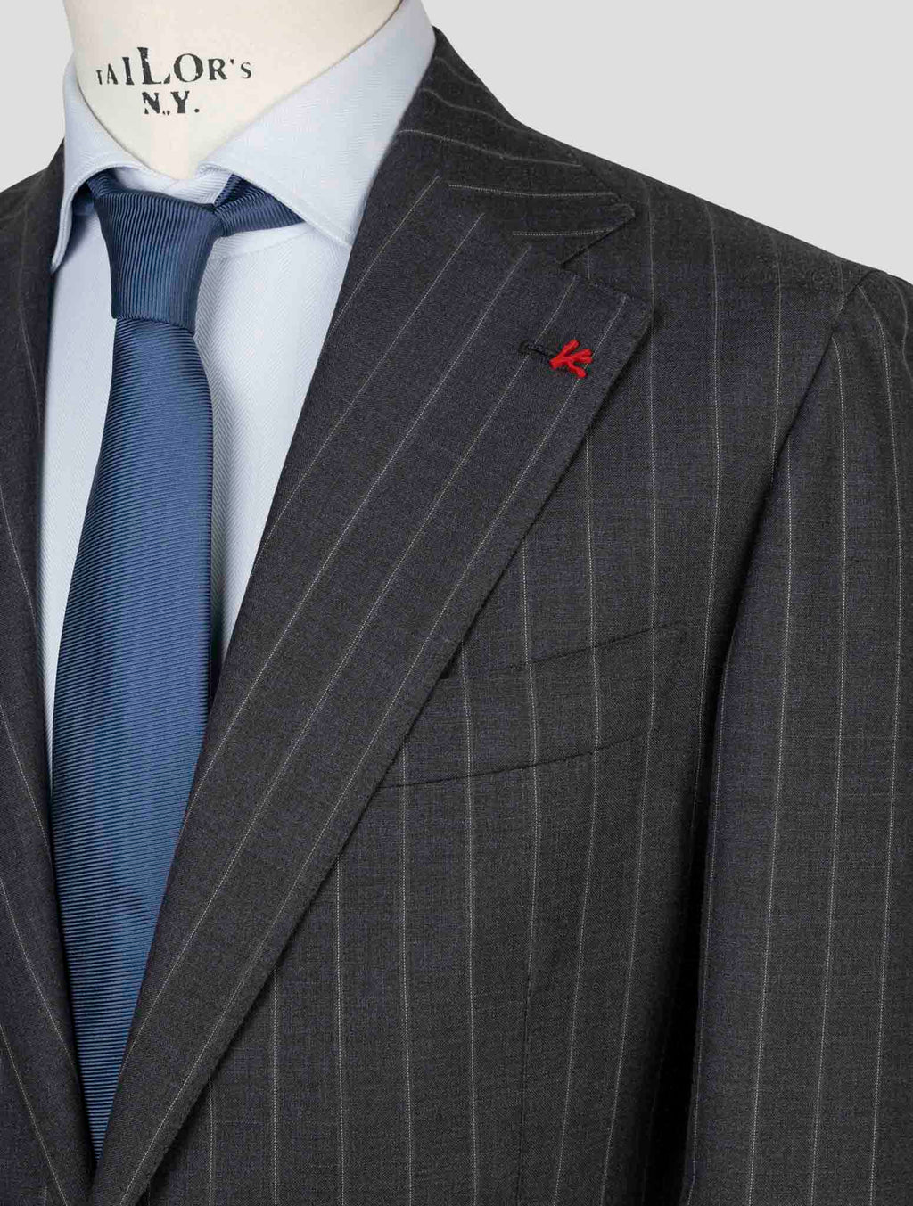 Isaia Dark Gray Wool Silk Mohair Linen Suit