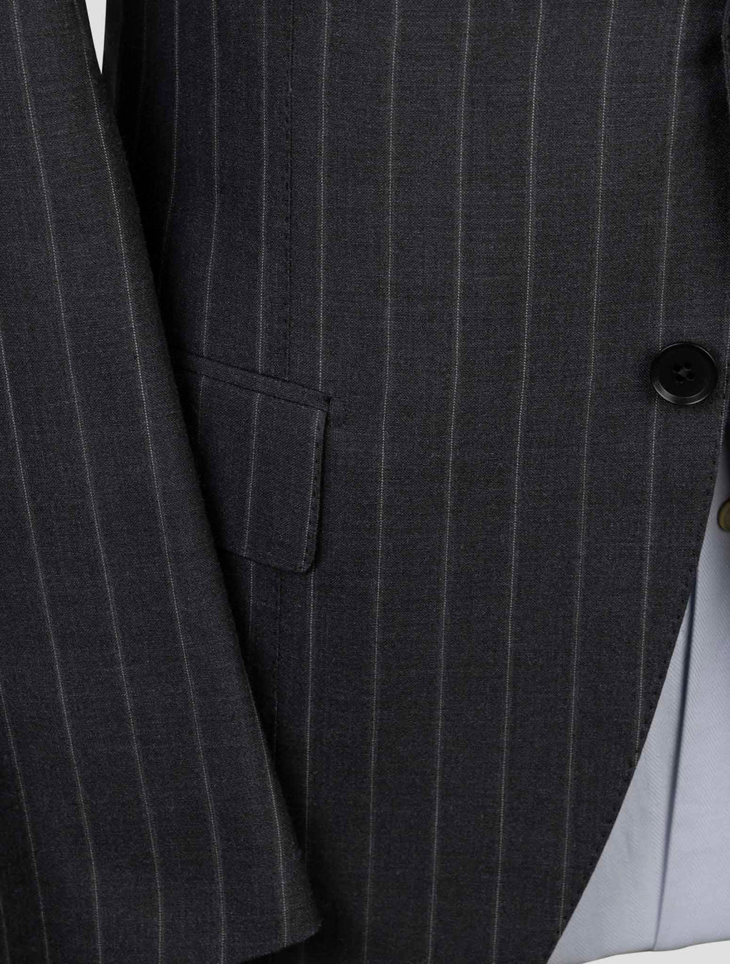 Isaia Dark Gray Wool Silk Mohair Linen Suit