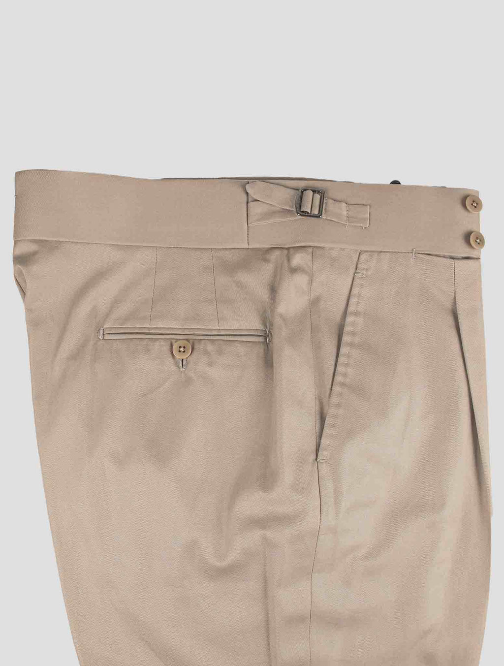 Isaia Beige Cotton Dress Pants
