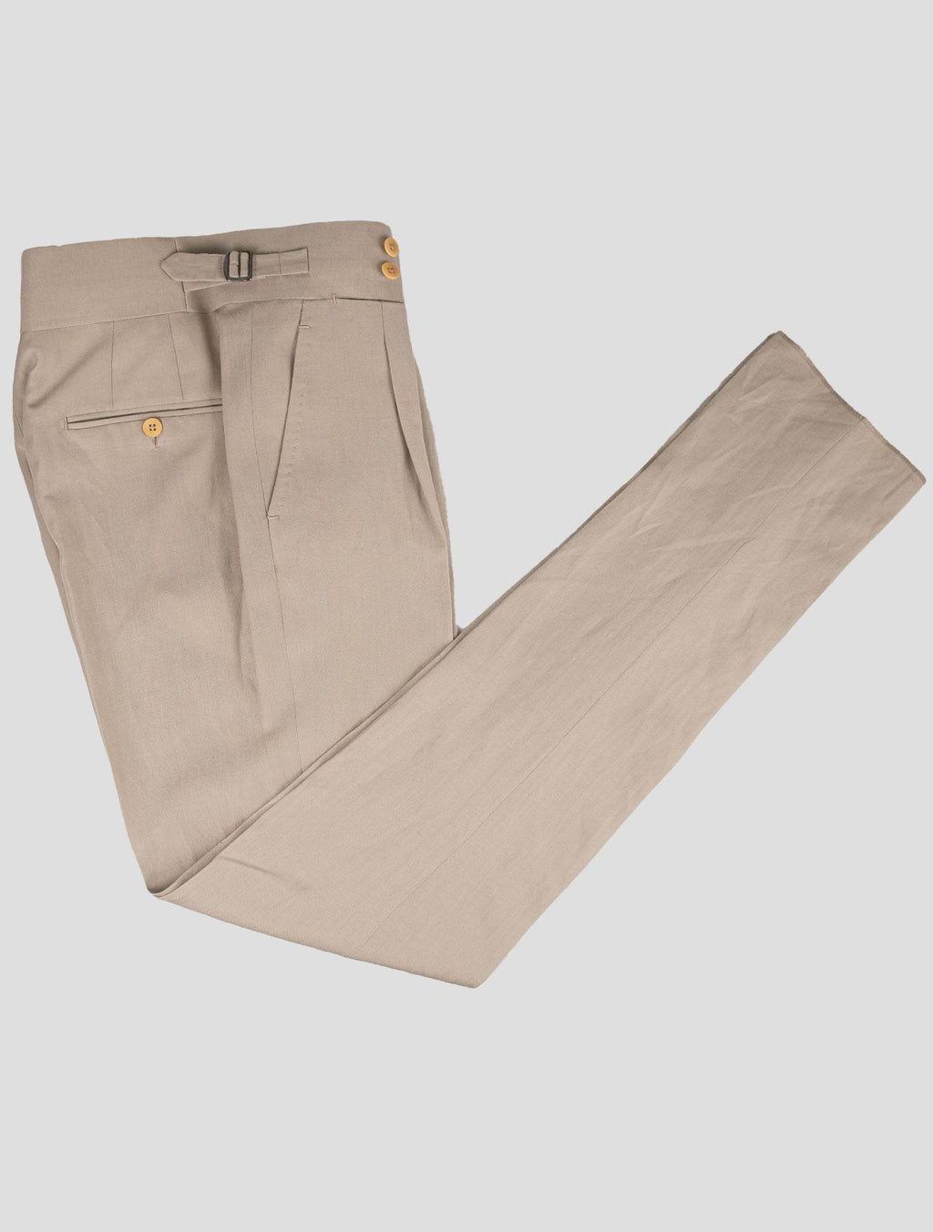 Isaia Beige Wool Linen Dress Pants