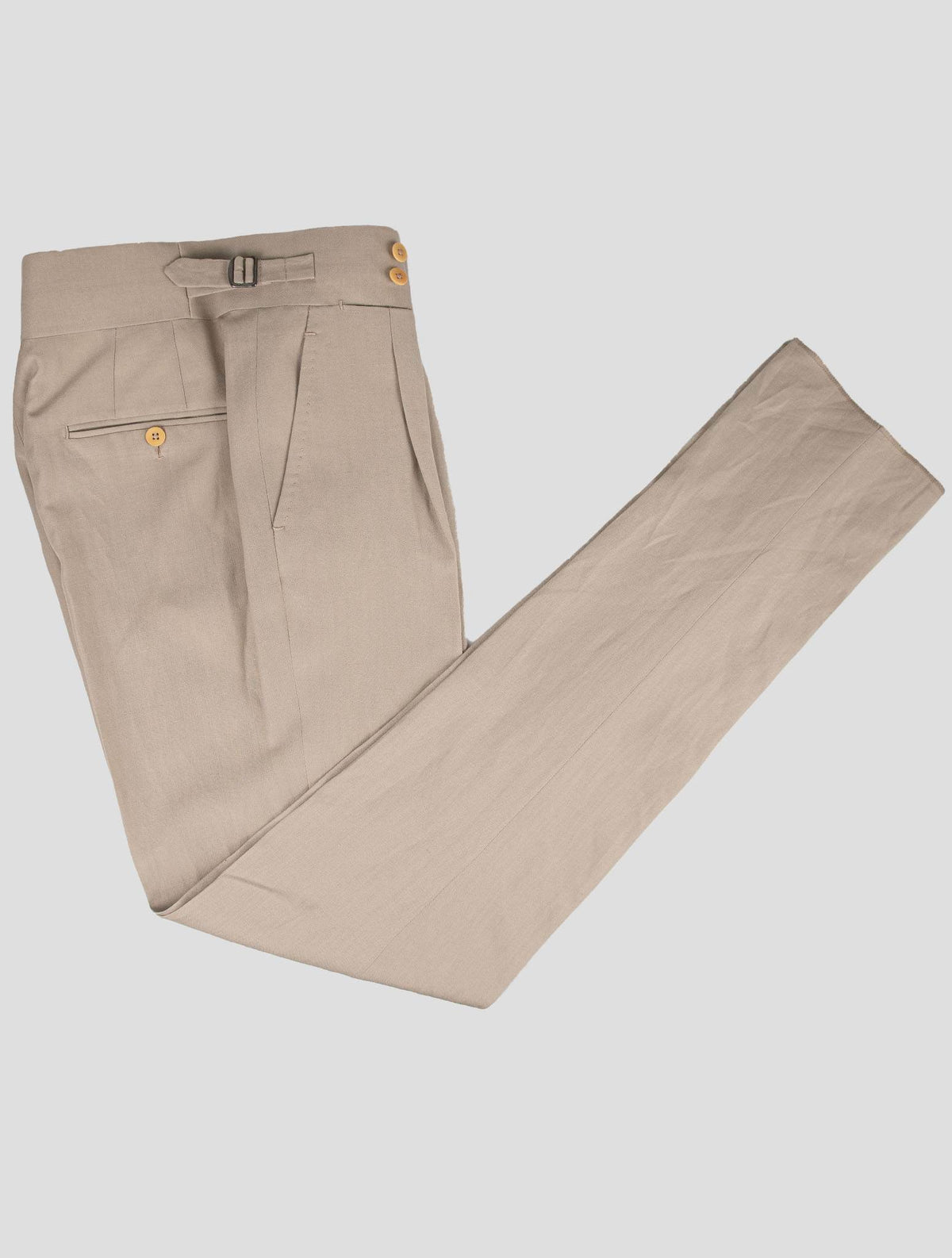 Isaia Beige Wool Linen Dress Pants
