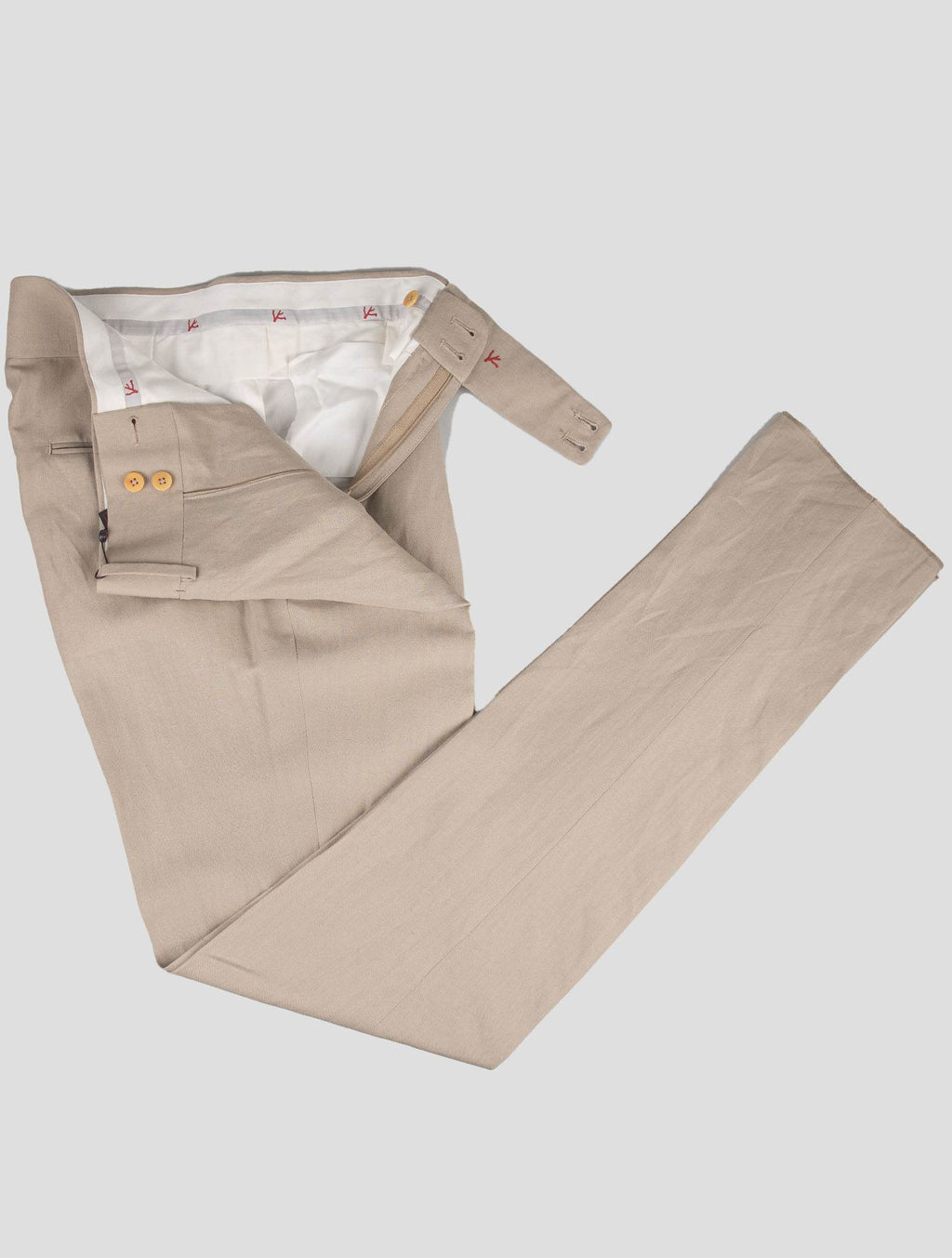 Isaia Isaia Beige Wool Linen Dress Pants Beige 001