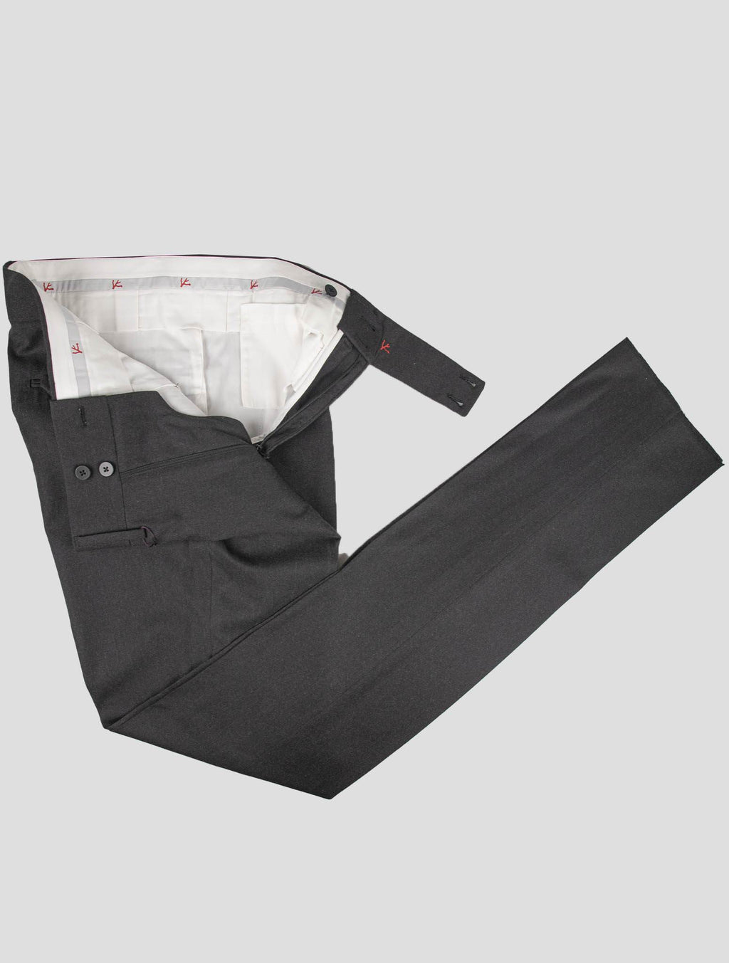 Isaia Isaia Dark Gray Wool Dress Pants Dark Gray 001