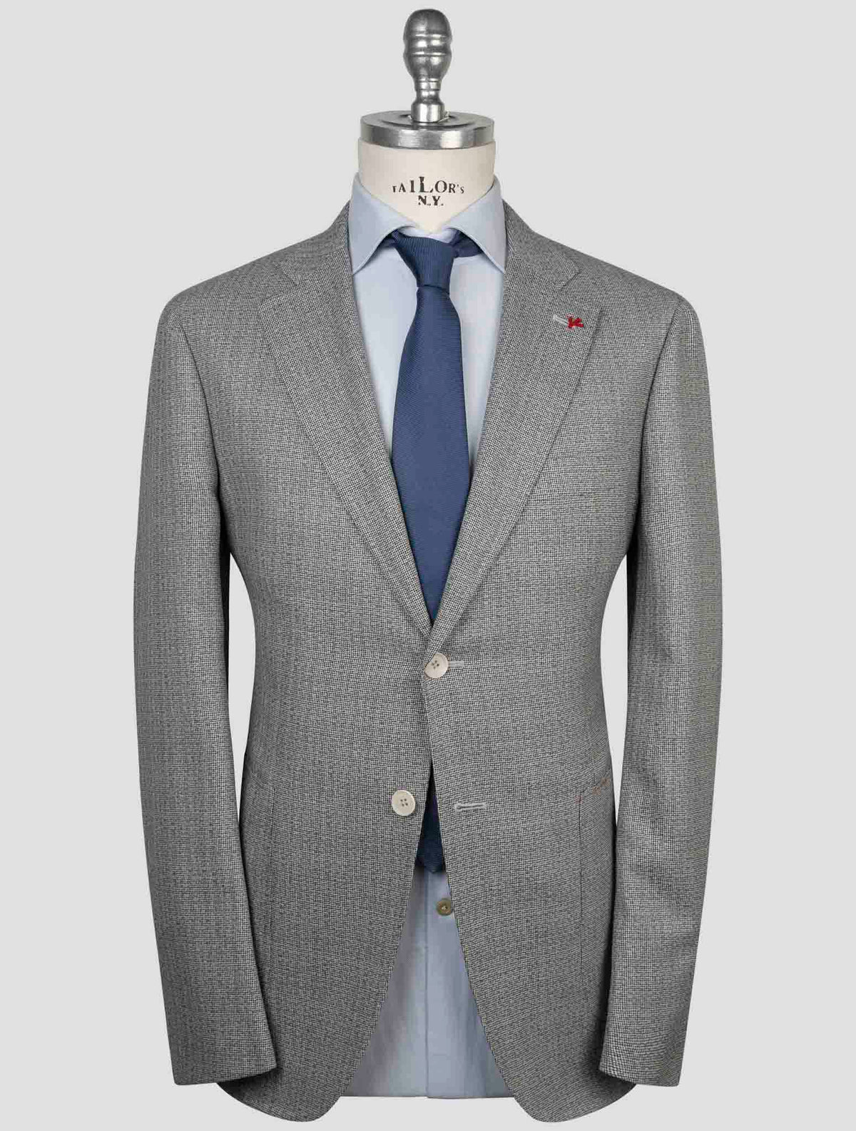 Isaia Black White Wool Suit