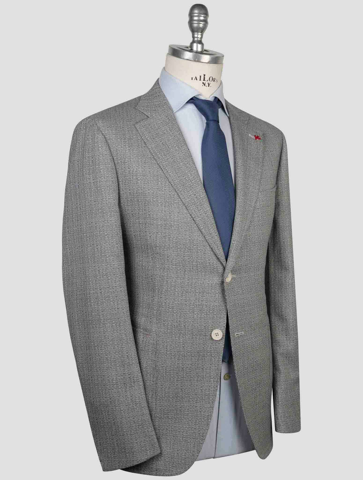 Isaia Isaia Black White Wool Suit Black / White 001