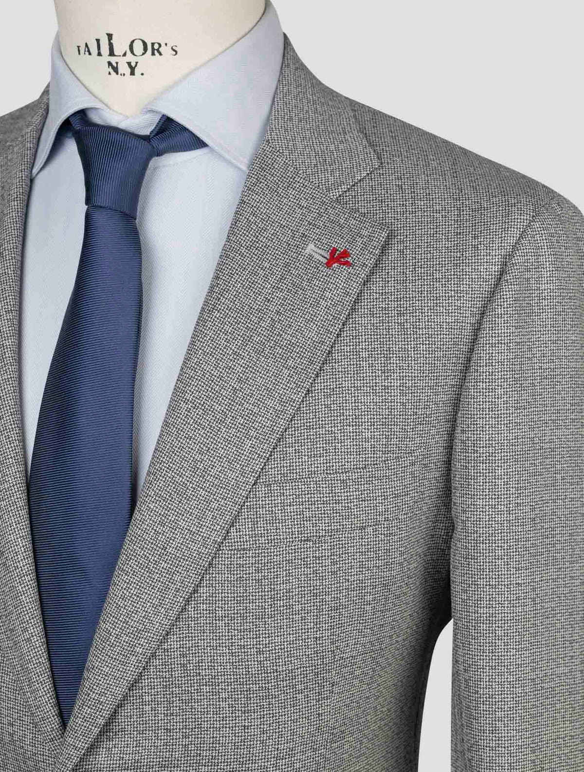 Isaia Black White Wool Suit